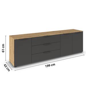 TV-Lowboard Flipp Graphit / Eiche Artisan Dekor - Breite: 200 cm