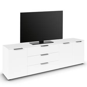TV-Lowboard Flipp Alpinweiß / Silber - Breite: 200 cm