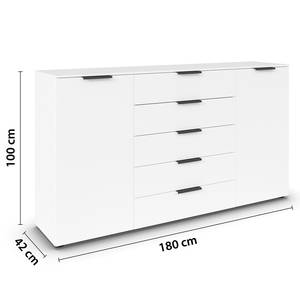 Sideboard Flipp Alpinweiß / Grau - Breite: 180 cm