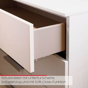 Sideboard Flipp Alpinweiß / Grau - Breite: 160 cm