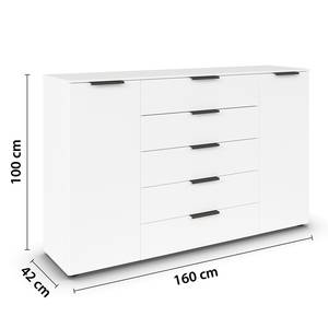 Sideboard Flipp Alpinweiß / Grau - Breite: 160 cm