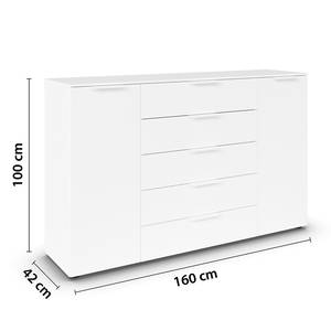 Sideboard Flipp Alpinweiß - Breite: 160 cm