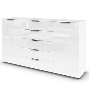 Sideboard Flipp Glas Typ A Weiß / Silber - Breite: 180 cm