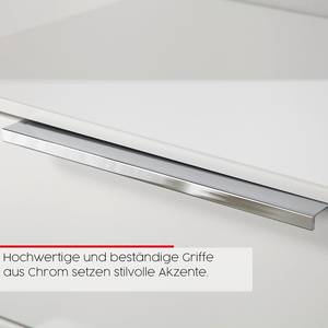 Kommode Flipp Glas 5 Schubladen Typ B Weiß / Silber - Breite: 40 cm