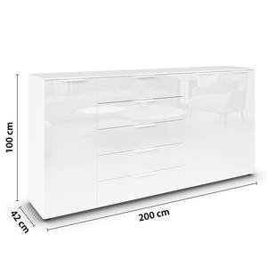 Sideboard Flipp Glas Typ A Weiß - Breite: 200 cm