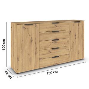 Sideboard Flipp Eiche Artisan Dekor - Breite: 180 cm