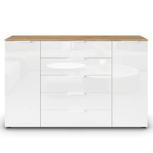 Sideboard Flipp Glas Typ A Weiß / Eiche Artisan Dekor - Breite: 160 cm