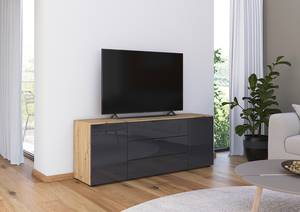 TV-Lowboard Flipp Glas Typ A Graphit / Eiche Artisan Dekor - Breite: 160 cm