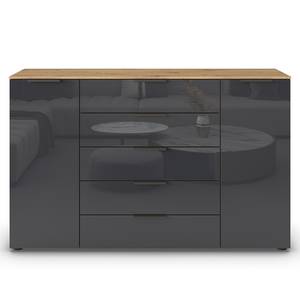 Sideboard Flipp Glas Typ A Graphit / Eiche Artisan Dekor - Breite: 160 cm