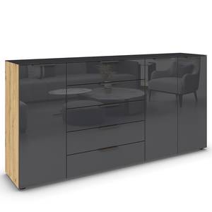 Sideboard Flipp Glas Typ B Graphit / Eiche Artisan Dekor - Breite: 200 cm