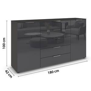 Sideboard Flipp Glas Typ A Grau / Silber - Breite: 180 cm