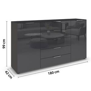 Sideboard Flipp Glas Typ B Grau / Silber - Breite: 180 cm