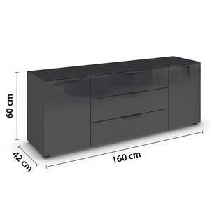 TV-Lowboard Flipp Glas Typ B Graphit - Breite: 160 cm