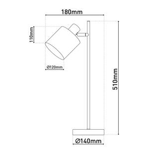 Lampada da tavolo Maron Acciaio / Tessuto misto - Marrone - 1 punto luce