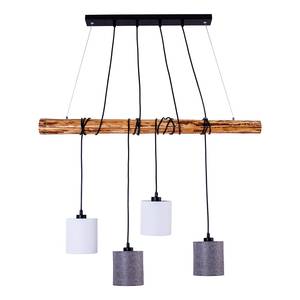 Suspension Malta Massif / Fer - Blanc / Gris - 4 ampoules