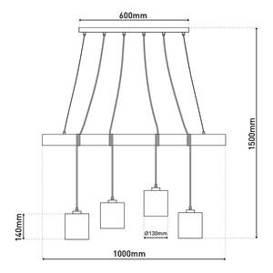 Lampada a sospensione Malta Massello / Ferro - Bianco / Grigio - 4 punti luce