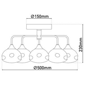 Lampada da soffitto a LED Varna Vetro colorato / Ferro - Ottone - 5 punti luce