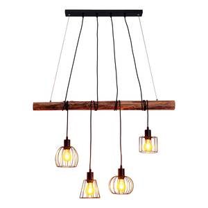 Suspension Woodland Massif / Fer - Noir - 4 ampoules