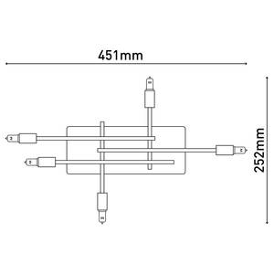 Lampada da soffitto a LED Ancona Alluminio - Nero / Dorato - Numero di lampadine necessarie: 5