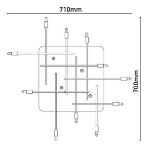 Lampada da soffitto a LED Ancona Alluminio - Argento - Numero di lampadine necessarie: 14