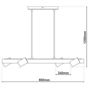 Lampada a sospensione Frida 4 punti luce Ferro - Bianco / Marrone