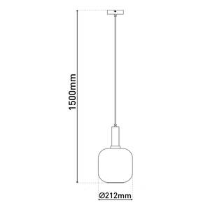 Suspension Fumo 1 ampoule Fer - Noir / Doré - Diamètre : 21 cm