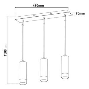 Plafonnier Fridu 3 ampoules Fer - Noir / Laiton