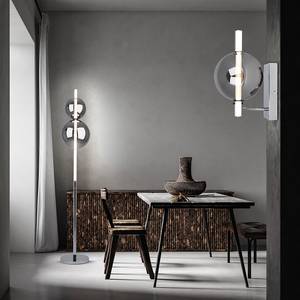 Lampadaire LED Nova Acier / Verre miroir - Argenté - 2 ampoules