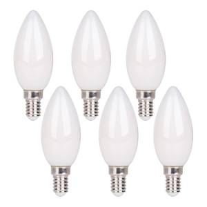 LED-Leuchtmittel Daffy Candle 6er-Set Opalglas - Weiß