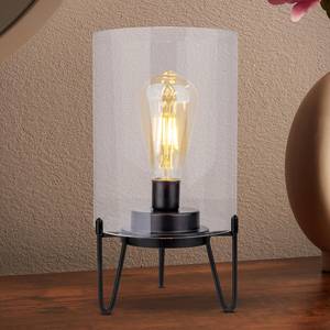 Lampe Lonna Acier / Verre transparent - Noir - 1 ampoule