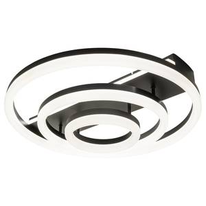 Plafonnier LED Circulo - Type B Acier / Verre transparent - Noir - 3 ampoules
