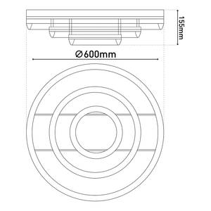 Plafonnier LED Circulo - Type B Acier / Verre transparent - Noir - 3 ampoules