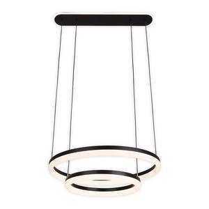 Suspension Circulo Acier / Verre transparent - Noir - 2 ampoules