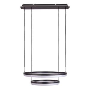 Suspension Circulo Acier / Verre transparent - Noir - 2 ampoules