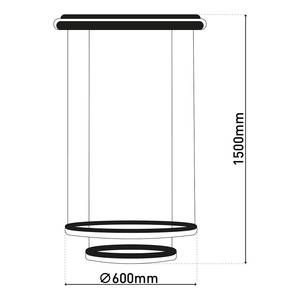 Suspension Circulo Acier / Verre transparent - Noir - 2 ampoules