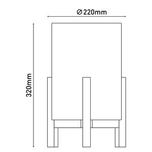 Lampe Matilda Tissu mélangé - Beige - 1 ampoule - Hauteur : 32 cm