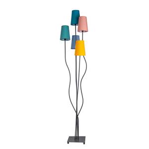 Lampadaire Colora Fer / Tissu mélangé - Multicolore - 5 ampoules