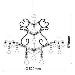 Lampadario Astia Vetro acrilico / Ferro - 5 punti luce - Bianco