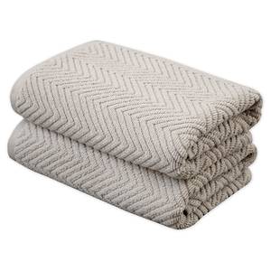 Handtuch Ocean 2er-Set Bio-Baumwolle - Beige