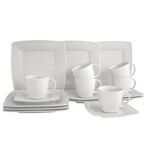 Koffieset Victoria porselein - wit - 18-delig