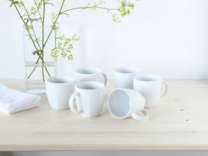 Tasses à café Victoria - Lot de 6 Porcelaine - Blanc