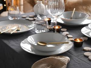 Service de table Luna Black Line Porcelaine - Blanc - 12 éléments