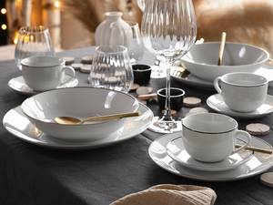 Service combiné Luna Black Line Porcelaine - Blanc - 30 éléments