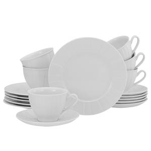 Service à café Barcelona Porcelaine - Blanc - 18 éléments