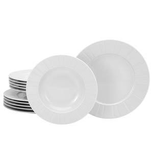 Service de table Barcelona Porcelaine - Blanc - 12 éléments