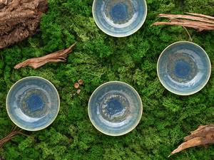 Kommetje Yuki set van 4 aardewerk - groen/blauw
