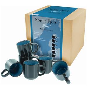 Kaffeebecher Nordic Fjord 6er-Set Steinzeug - Grau