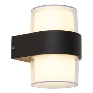 Wandlamp Pittsburgh Round aluminium - zwart - 2 lichtbron