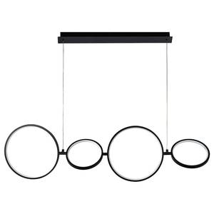 Suspension LED Cirque Acier / Aluminium - Noir - 1 ampoule