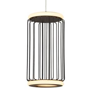 LED-Pendelleuchte Circolo Cage Aluminium / Silikon - Schwarz - Flammenanzahl: 1